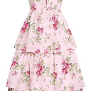 Women's Floral Maxi Dress Summer Wedding Guest Dress Tiered Sleeveless Lace Up
